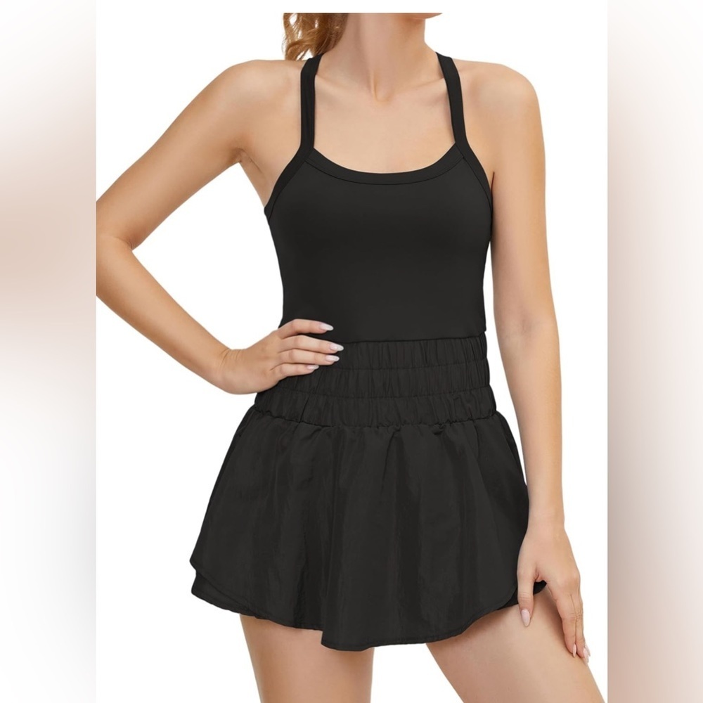 💕MISSACTIVER Women Tennis Dress Workout Dress with Built in Shorts Sleeve…